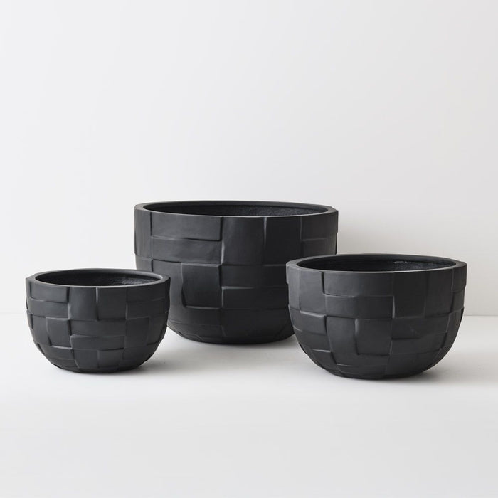 Pot Pamio Black Set of Three 40cm