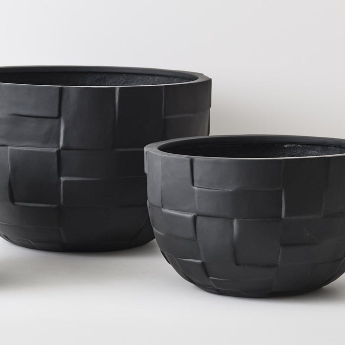 Pot Pamio Black Set of Three 40cm