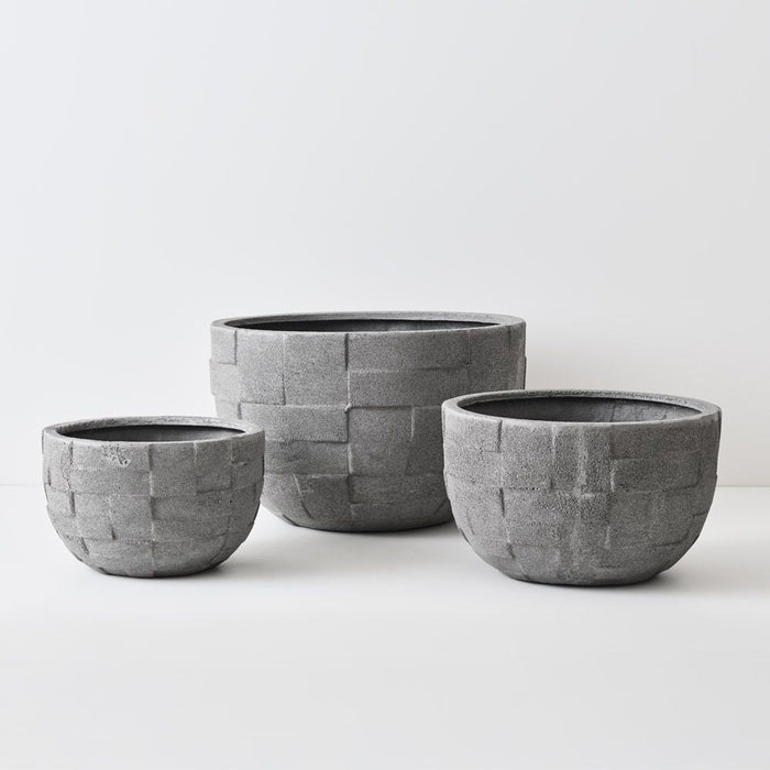 Pot Pamio Grey Sand Set of Three 40cm