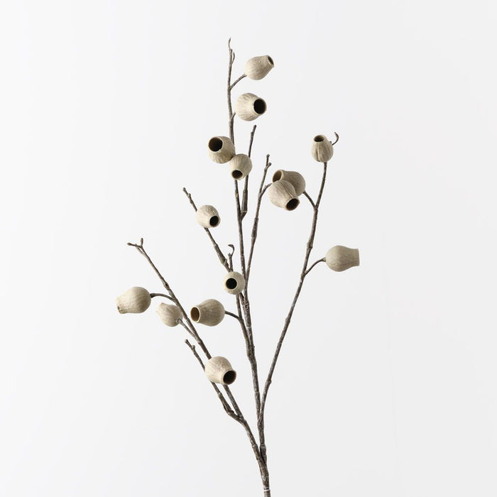 Eucalyptus Pod Spray Ivory 86cm Pack of 12
