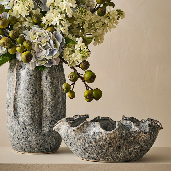 Vase Olbia Grey Wash 28cm x 18cm Pack of 2