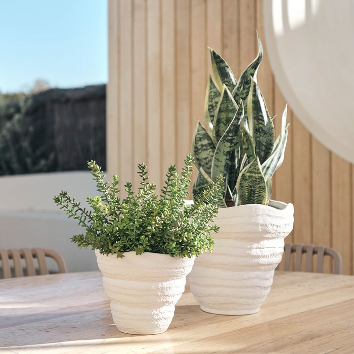 Ulrika Pot White 16cm x 20cm Pack of 2