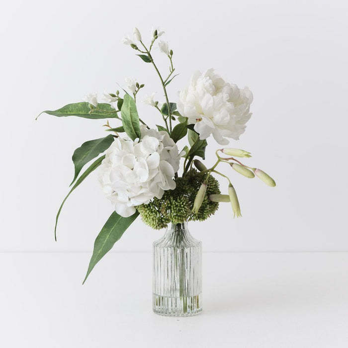 Hydrangea Peony Mix in Vase White 40cm