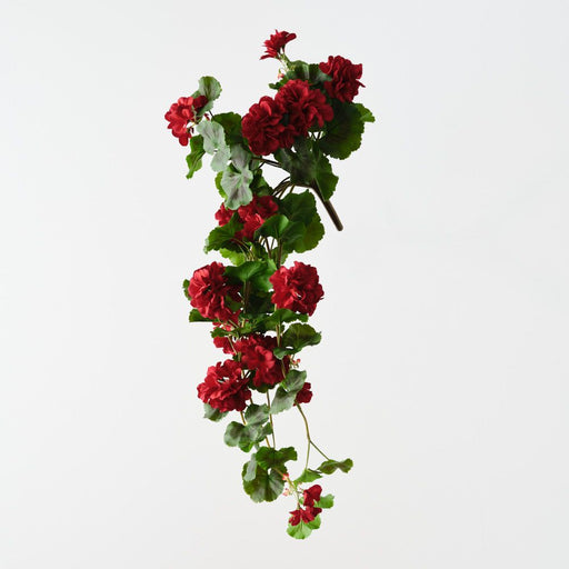 Artificial Geranium Hanging Bush 92cm Red - Pack of 6 - FLORA DESIGNS