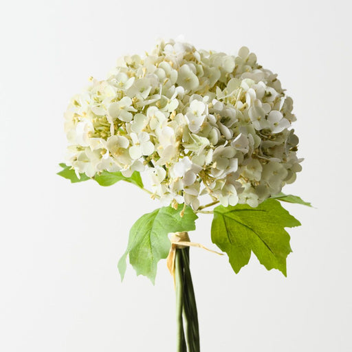 Artificial Hydrangea Bundle 26cm White Green - Pack of 6 - FLORA DESIGNS