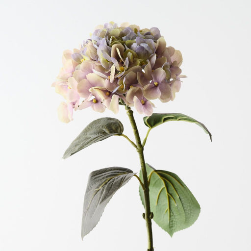 Artificial Hydrangea 66cm Green Purple - Pack of 2 - FLORA DESIGNS