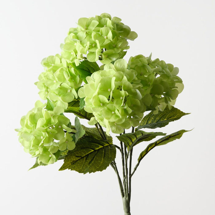Artificial Hydrangea Bush 52cm Green - Pack of 12 - FLORA DESIGNS