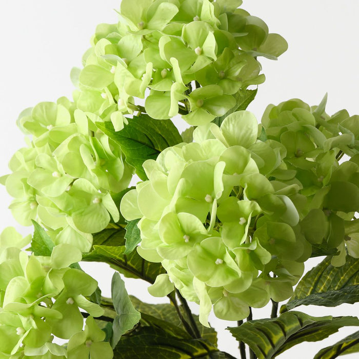 Artificial Hydrangea Bush 52cm Green - Pack of 12 - FLORA DESIGNS