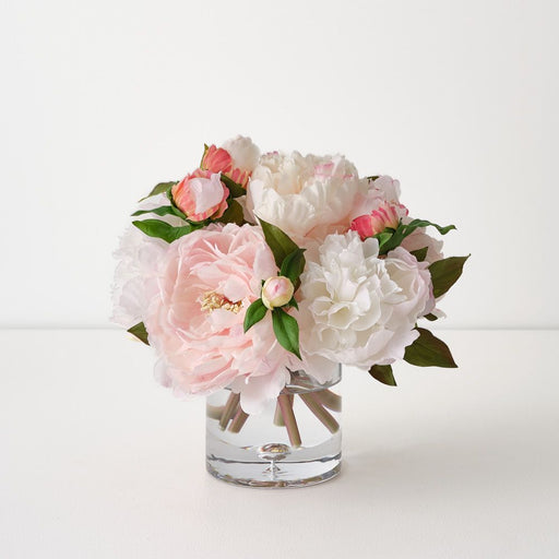 Peony Mix in Vase 28cm Light Pink - FLORA DESIGNS