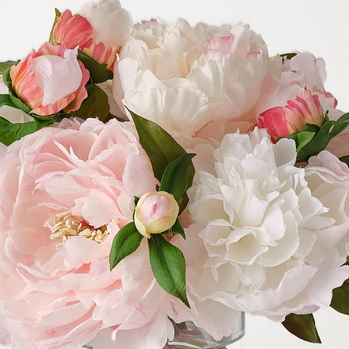 Peony Mix in Vase 28cm Light Pink - FLORA DESIGNS