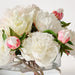 Peony Mix in Vase 33cm White Pink