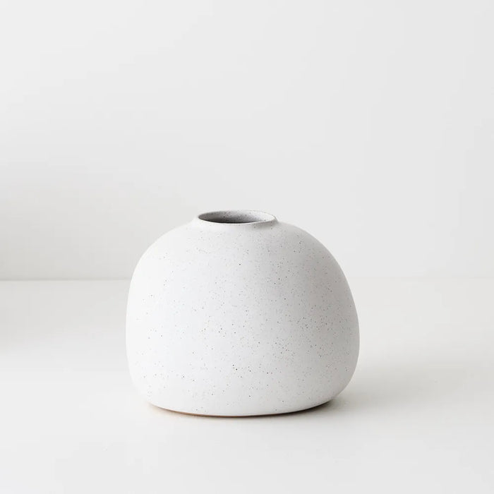 Kenji Bulb Vase White Sand 16cm - Set of 2