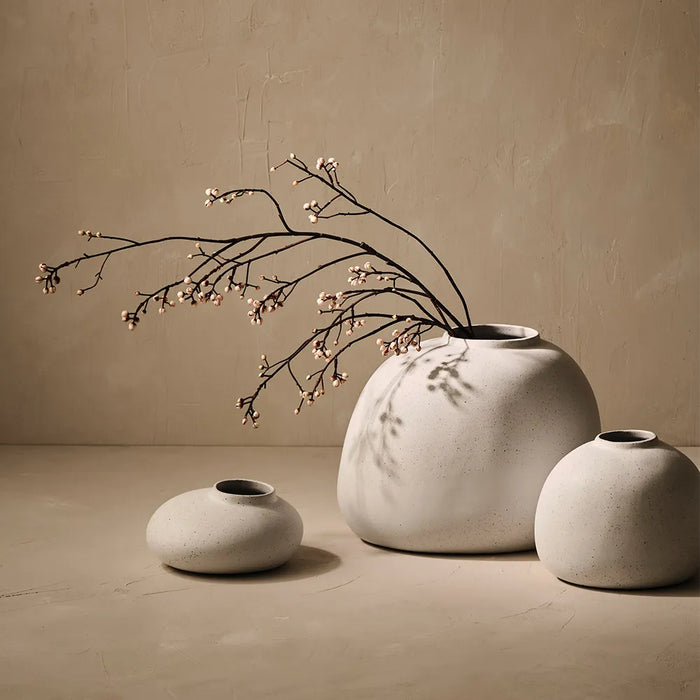 Kenji Bulb Vase White Sand 16cm - Set of 2