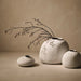 Kenji Bulb Vase White Sand 25cm - Set of 2