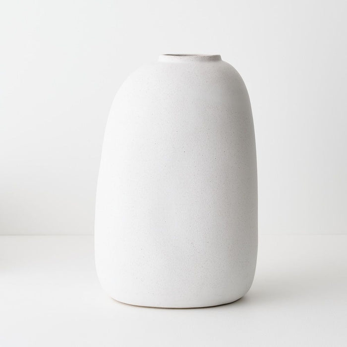 Kenji Bulb Vase 40cm White Sand - FLORA DESIGNS
