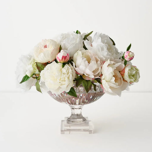 Peony Mix in Vase 40cm White Pink
