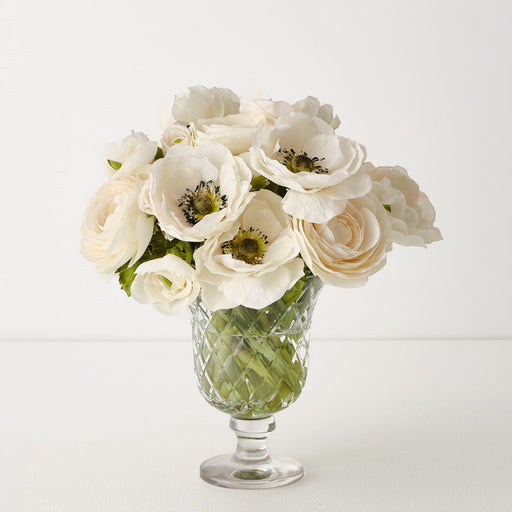Ranunculus Anemone Mix in Vase 30cm Champagne - Pack of 6