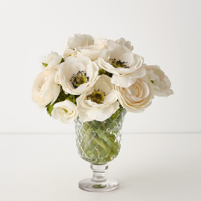 Ranunculus Anemone Mix in Vase 30cm Champagne - Pack of 6