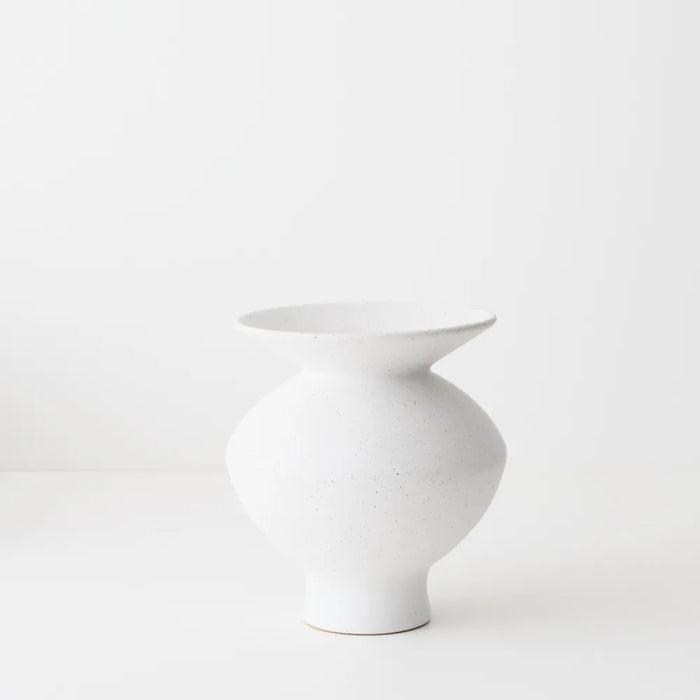 Kenji Flared Vase White Sand 22cm - Set of 2