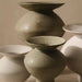 Kenji Flared Vase White Sand 22cm - Set of 2