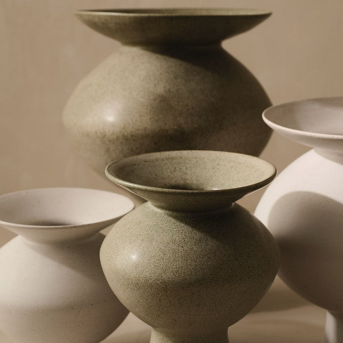 Kenji Flared Vase 33cm Lichen - Pack of 2 - FLORA DESIGNS