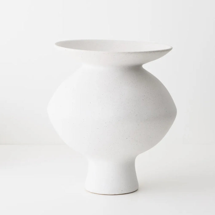 Kenji Flared Vase - White Sand 33cm