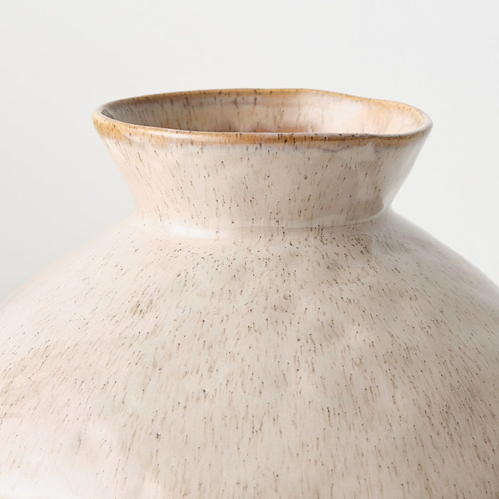 Natsuka Squat Vase 25cm Almond - FLORA DESIGNS
