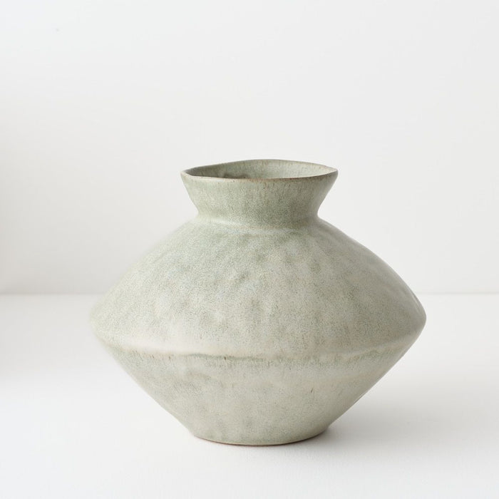 Natsuka Squat Vase 25cm Lichen - FLORA DESIGNS