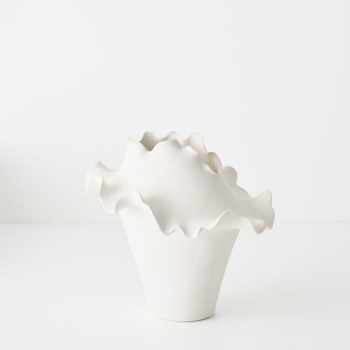 Severine Vase 30cm White - FLORA DESIGNS