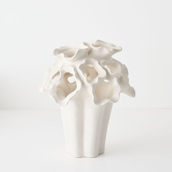 Avenia Vase 35cm White - FLORA DESIGNS