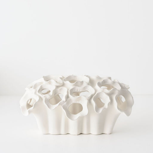Avenia Vase 40cm White - FLORA DESIGNS