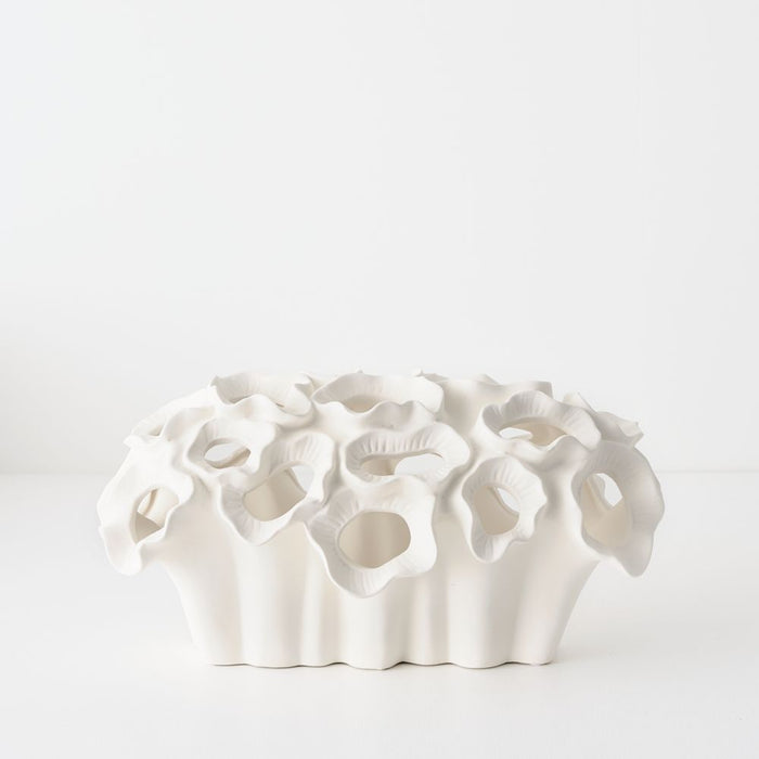 Avenia Vase 40cm White - FLORA DESIGNS