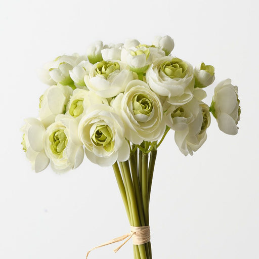 Artificial Ranunculus Bundle 28cm Cream Green - FLORA DESIGNS