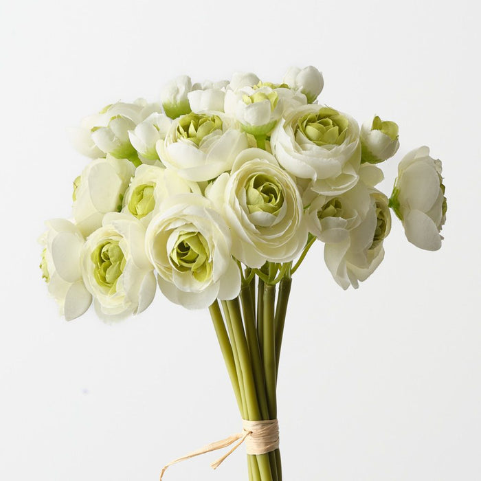 Artificial Ranunculus Bundle 28cm Cream Green - FLORA DESIGNS