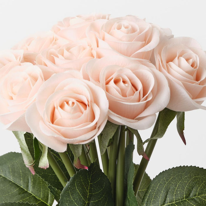 Artificial Maya Rose Bouquet 35cm Soft Pink - Pack of 6 - FLORA DESIGNS