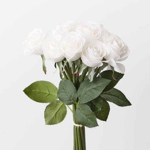Artificial Maya Rose Bouquet 35cm Winter White - Pack of 6 - FLORA DESIGNS