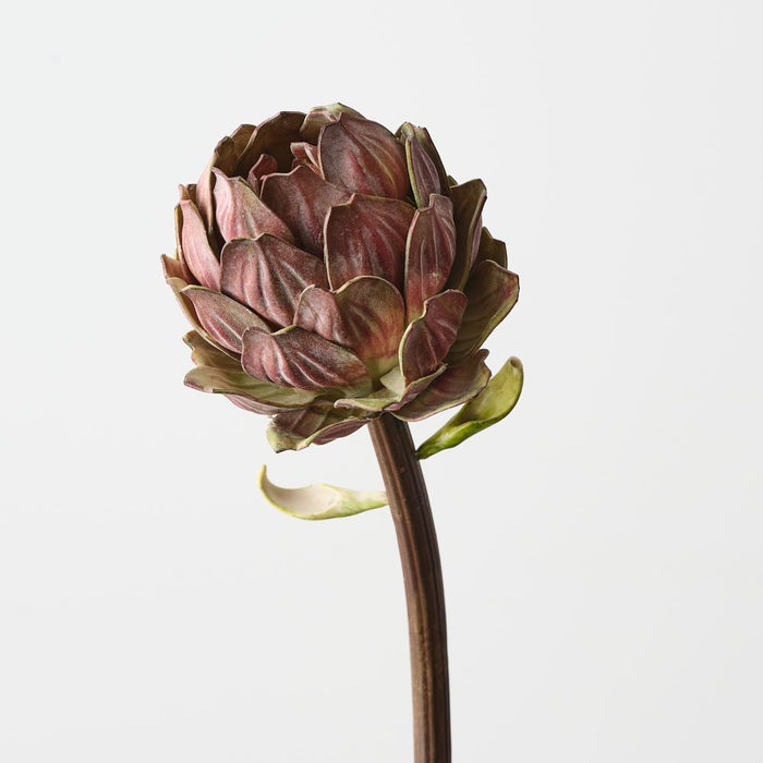 Artificial Artichoke Stem 32cm Burgundy Green - Pack of 12 - FLORA DESIGNS