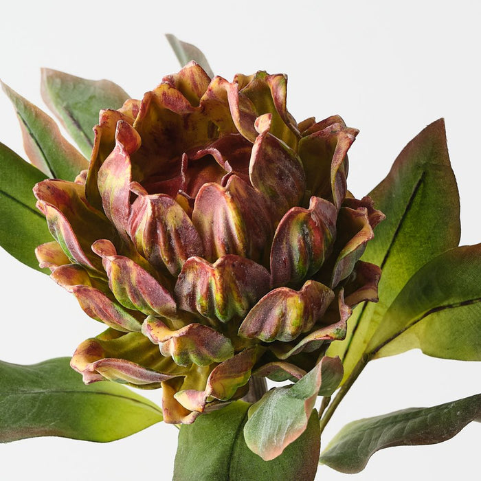 Artificial Artichoke Stem 62cm Burgundy Green - Pack of 12 - FLORA DESIGNS