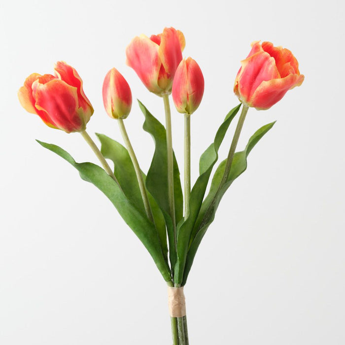 Artificial Dutch Tulip Bundle 33cm Flame - Pack of 6 - FLORA DESIGNS