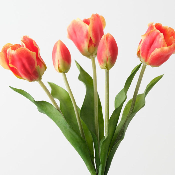 Artificial Dutch Tulip Bundle 33cm Flame - Pack of 6 - FLORA DESIGNS