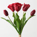 Artificial Dutch Tulip Bundle 33cm Burgundy - Pack of 6 - FLORA DESIGNS