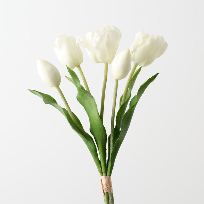 Artificial Dutch Tulip Bundle 33cm Cream - Pack of 6 - FLORA DESIGNS