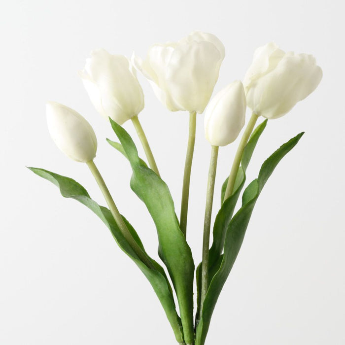 Artificial Dutch Tulip Bundle 33cm Cream - Pack of 6 - FLORA DESIGNS