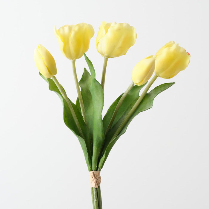 Artificial Dutch Tulip Bundle 33cm Yellow - Pack of 6 - FLORA DESIGNS