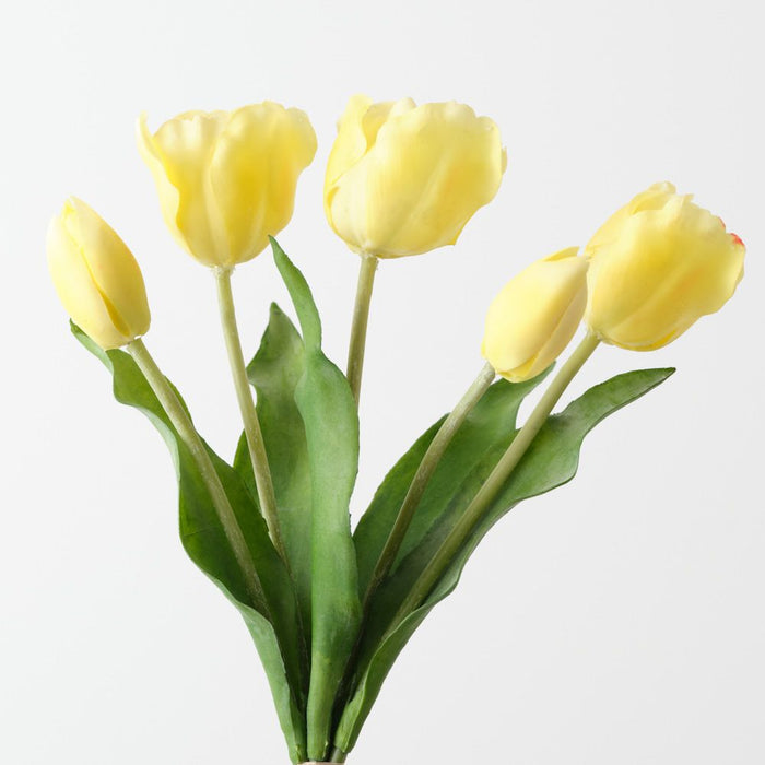Artificial Dutch Tulip Bundle 33cm Yellow - Pack of 6 - FLORA DESIGNS