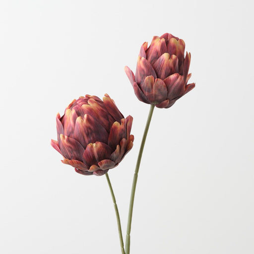 Artificial Artichoke Stem 58cm Burgundy Rust - Pack of 12 - FLORA DESIGNS