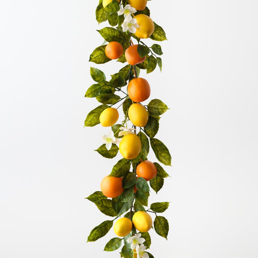 Artificial Lemon & Orange Garland 180cm Yellow Orange - Pack of 2 - FLORA DESIGNS