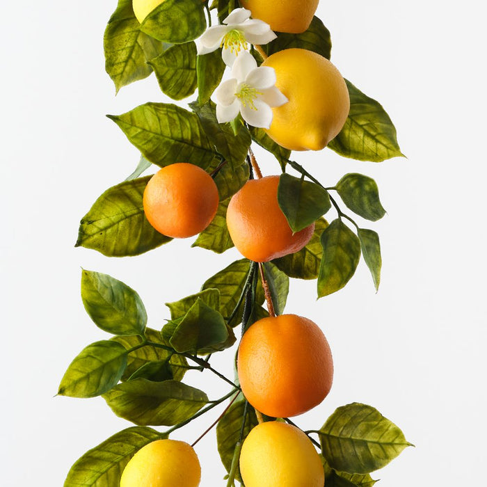Artificial Lemon & Orange Garland 180cm Yellow Orange - Pack of 2 - FLORA DESIGNS