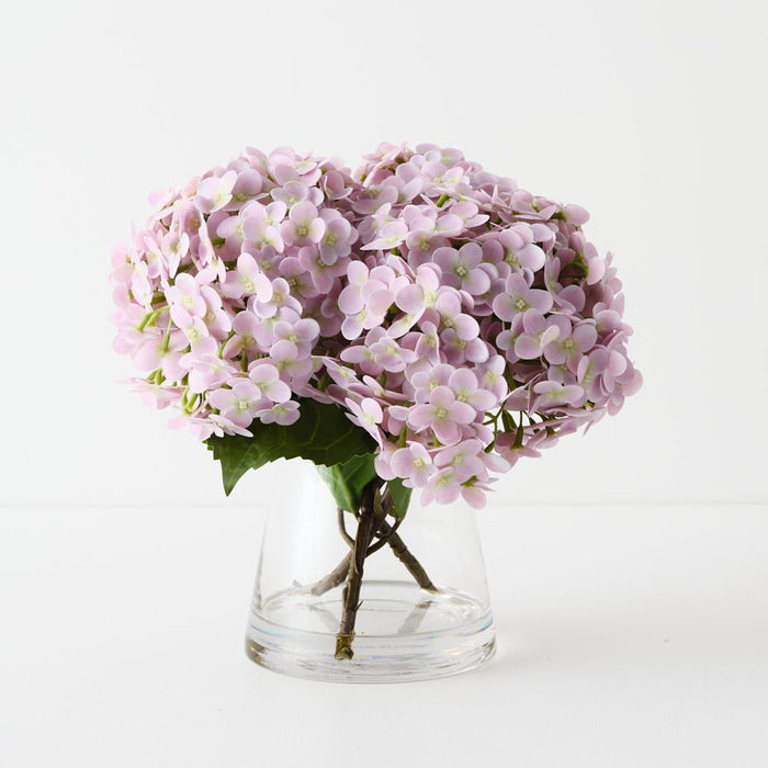 Hydrangea in Vase 26cm Dusty Pink - FLORA DESIGNS