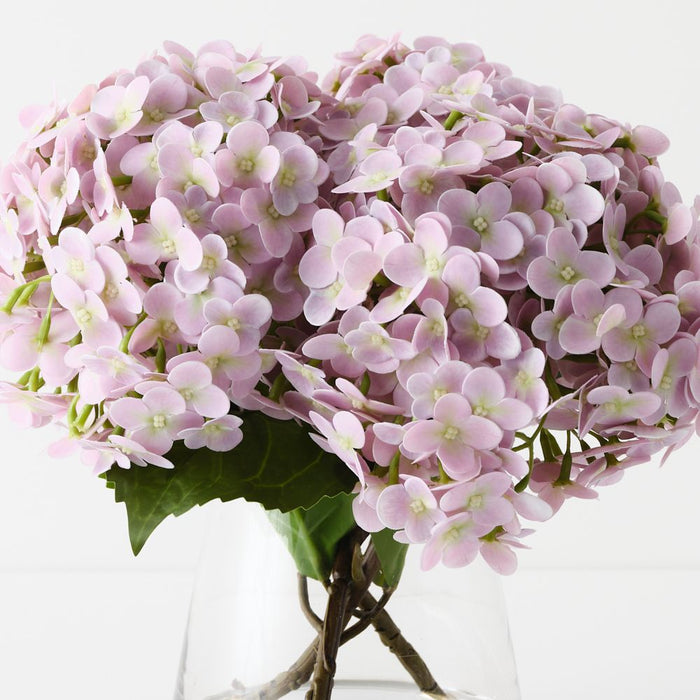 Hydrangea in Vase 26cm Dusty Pink - FLORA DESIGNS